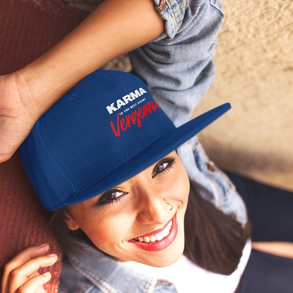 NWT - Multiple Hats - Karma Is The Best Silent Vengeance Embroidered Snapback - Picture 3 of 12